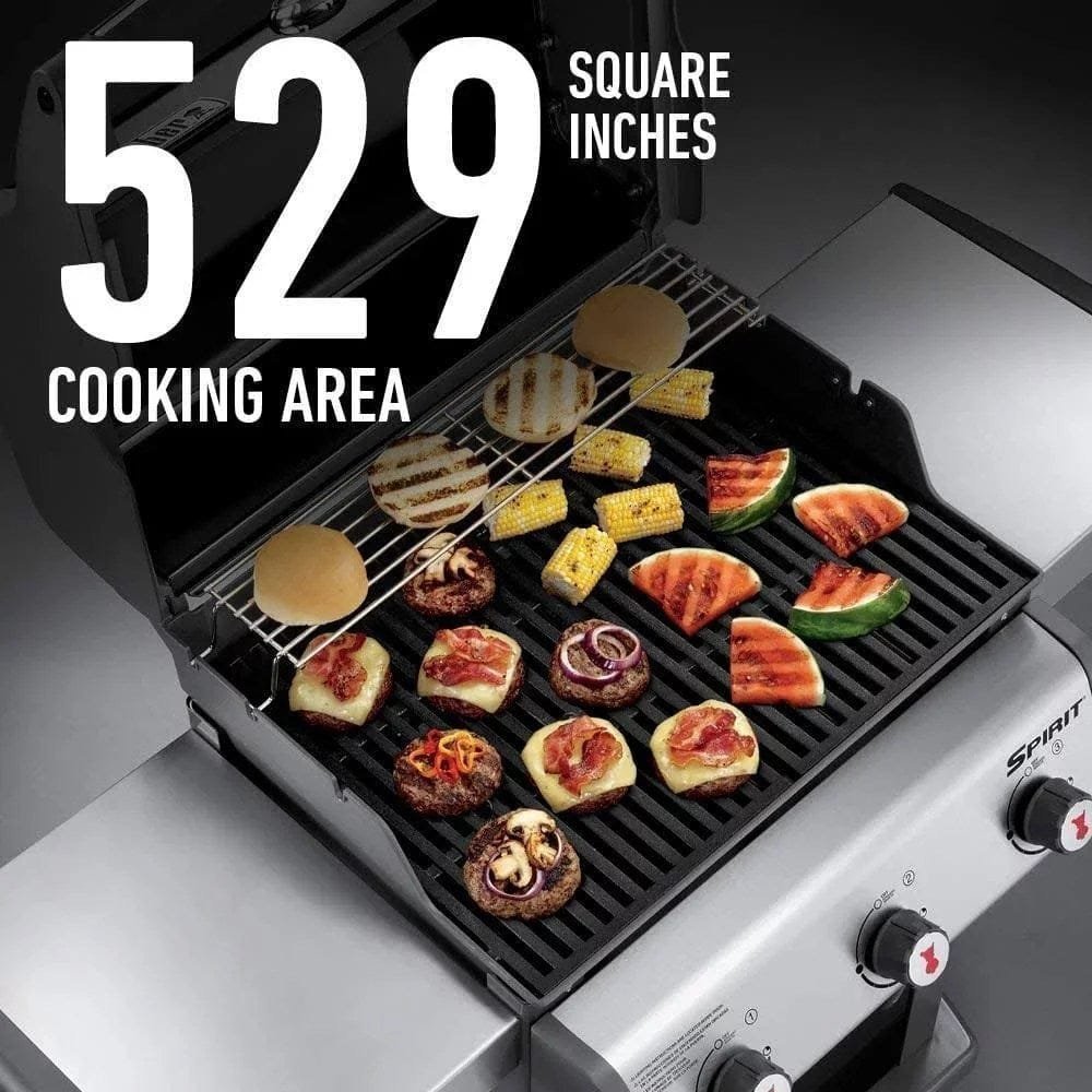 Weber 47510001 Spirit E-310 3-Burner Natural GAS Black Bundle with Generic Grill Cover Barbecue Drip Pans Set of 3 image 2