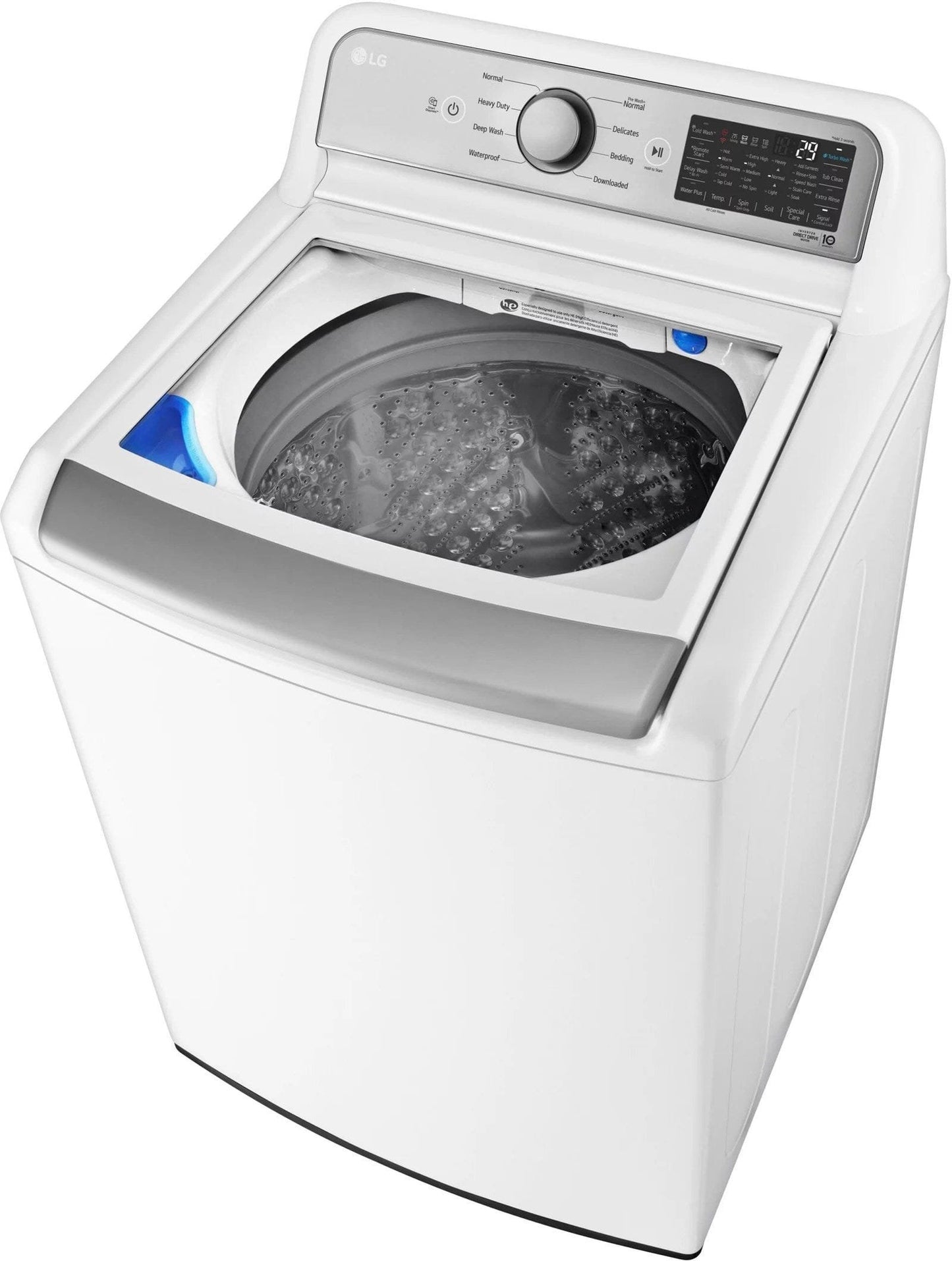 LG – 5.5 Cu. Ft. Smart Top Load Washer with TurboWash3D – White image 2