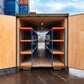 40ft Tunnel Container – Fully Shelved Mobile Workshop image 0
