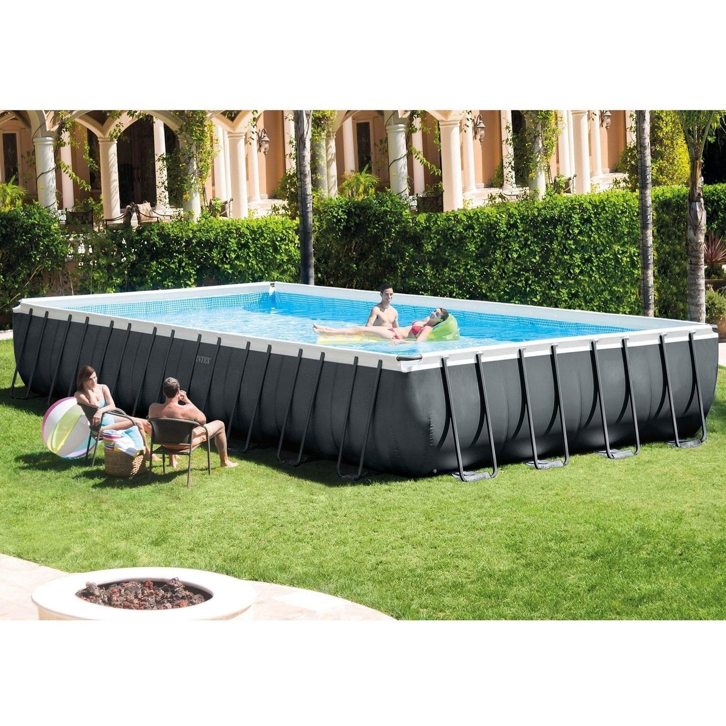 Intex 24ft x 12ft x 52in Ultra XTR Frame Rectangular Swimming Pool Set with Sand Filter Pump, Ladder, Ground Cloth, Cover and Robot Vacuum image 5