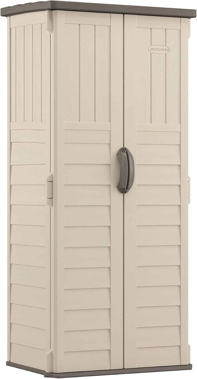 Suncast Vertical Outdoor Storage Shed with All-Weather Construction, Vanilla image 4