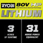 RYOBI 80V HP Brushless 42 in. Battery Electric Cordless Zero Turn Riding Mower Batteries and Charger 80V Batteries 40V image 14