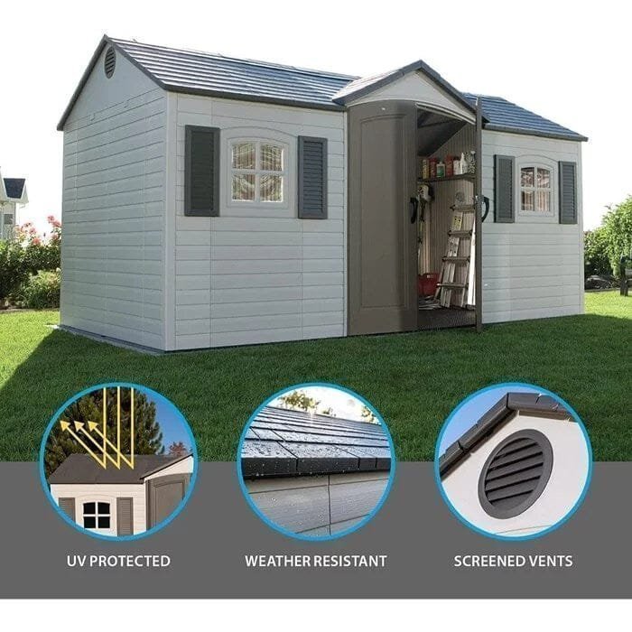 Side Entry 15 ft. W x 8 ft. D Plastic Storage Shed image 2