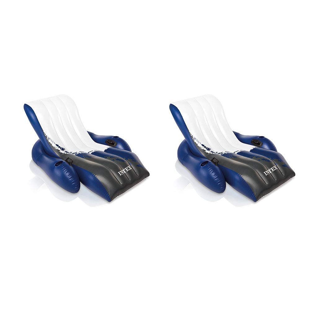 Intex 24ft x 52in Ultra XTR Round Frame Pool, Loungers (2 Pack), Floating Cooler image 6