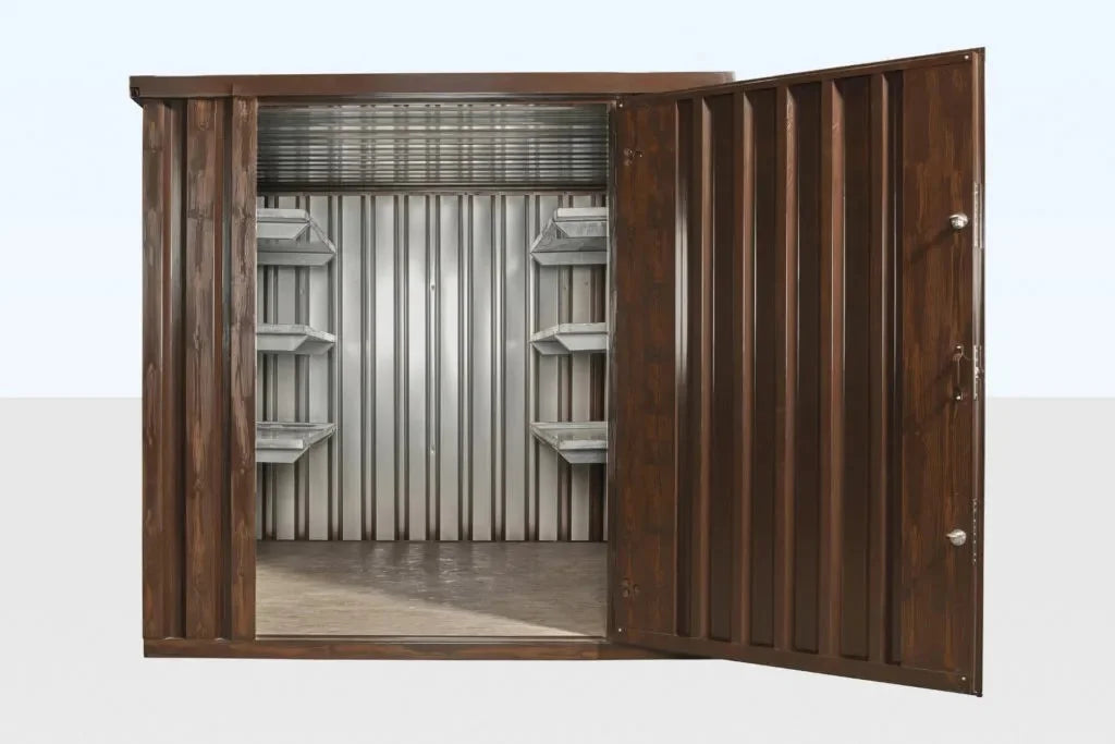 Wood-Effect Flat Packed Storage Container 2M X 2.1M image 0