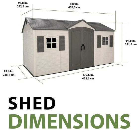 Lifetime Legacy 15×8 Plastic Storage Shed Kit w/ Floors image 2
