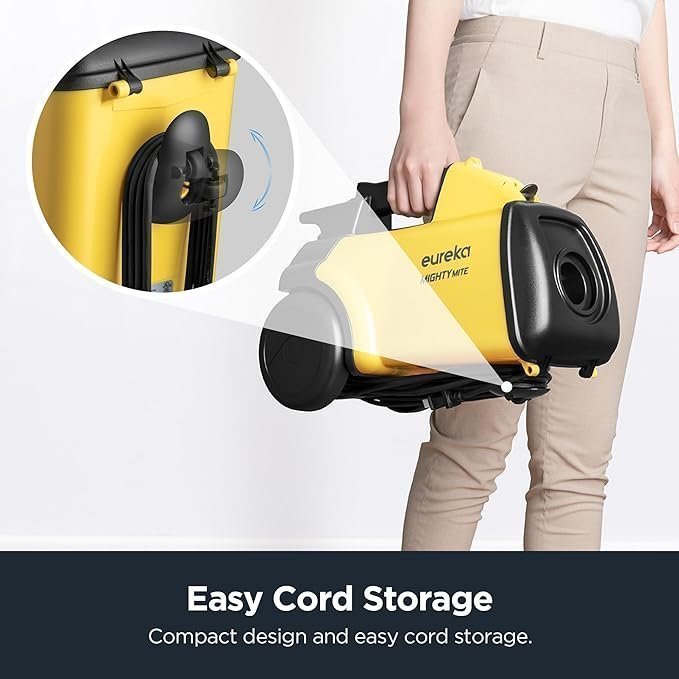 Eureka 3670M Canister Cleaner, Lightweight Powerful Vacuum for Carpets and Hard floors, w/ 5bags,Yellow image 3
