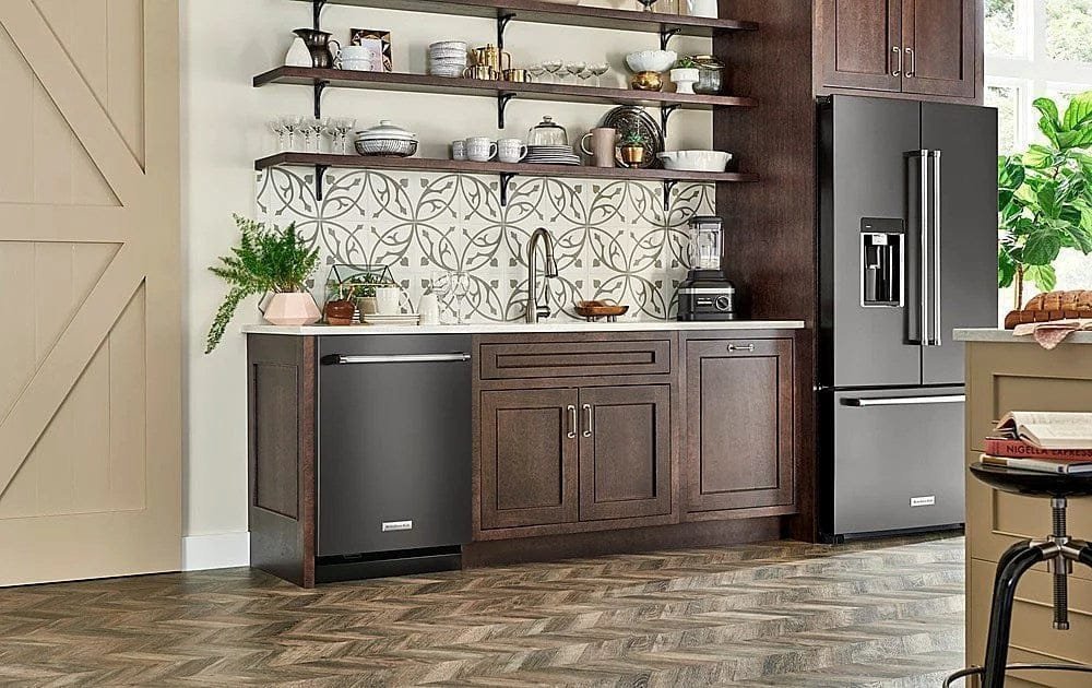 KitchenAid – Top Control Built-In Dishwasher with Stainless Steel Tub, FreeFlex Third Rack, 44dBA – Black stainless steel image 1