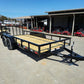6’4″ x 16 Utility Trailer Double Axle Dovetail With Gate Powder Coated (2) 3500lb Axles image 0