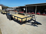 6’4″ x 16 Utility Trailer Double Axle Dovetail With Gate Powder Coated (2) 3500lb Axles image 0