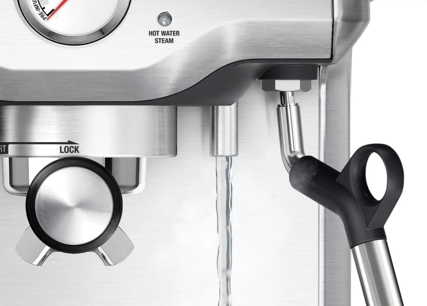 Breville – the Infuser Manual Espresso Machine with 15 bars of pressure, Milk Frother and Water filtration – Silver image 3
