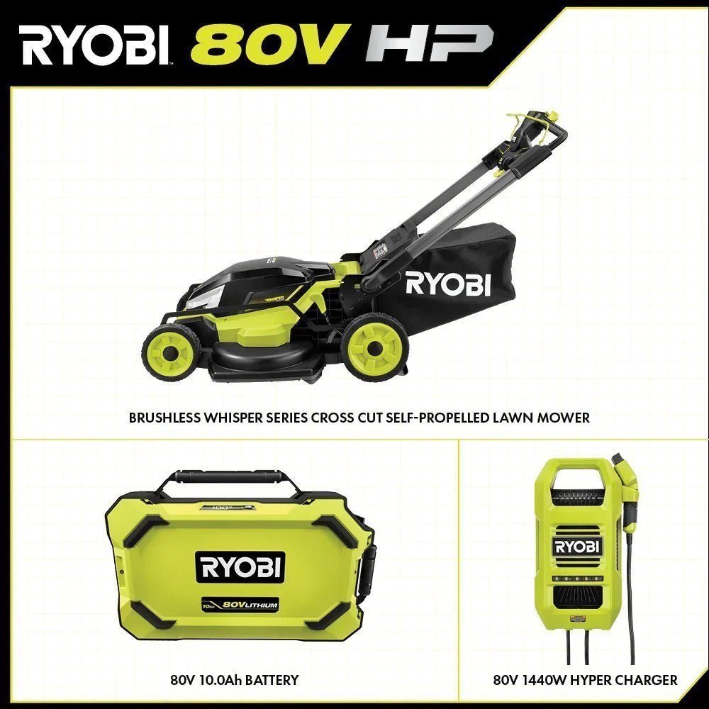 RYOBI 80v Hp brushless 30″ self-propelled dual-blade lawn mower kit image 15