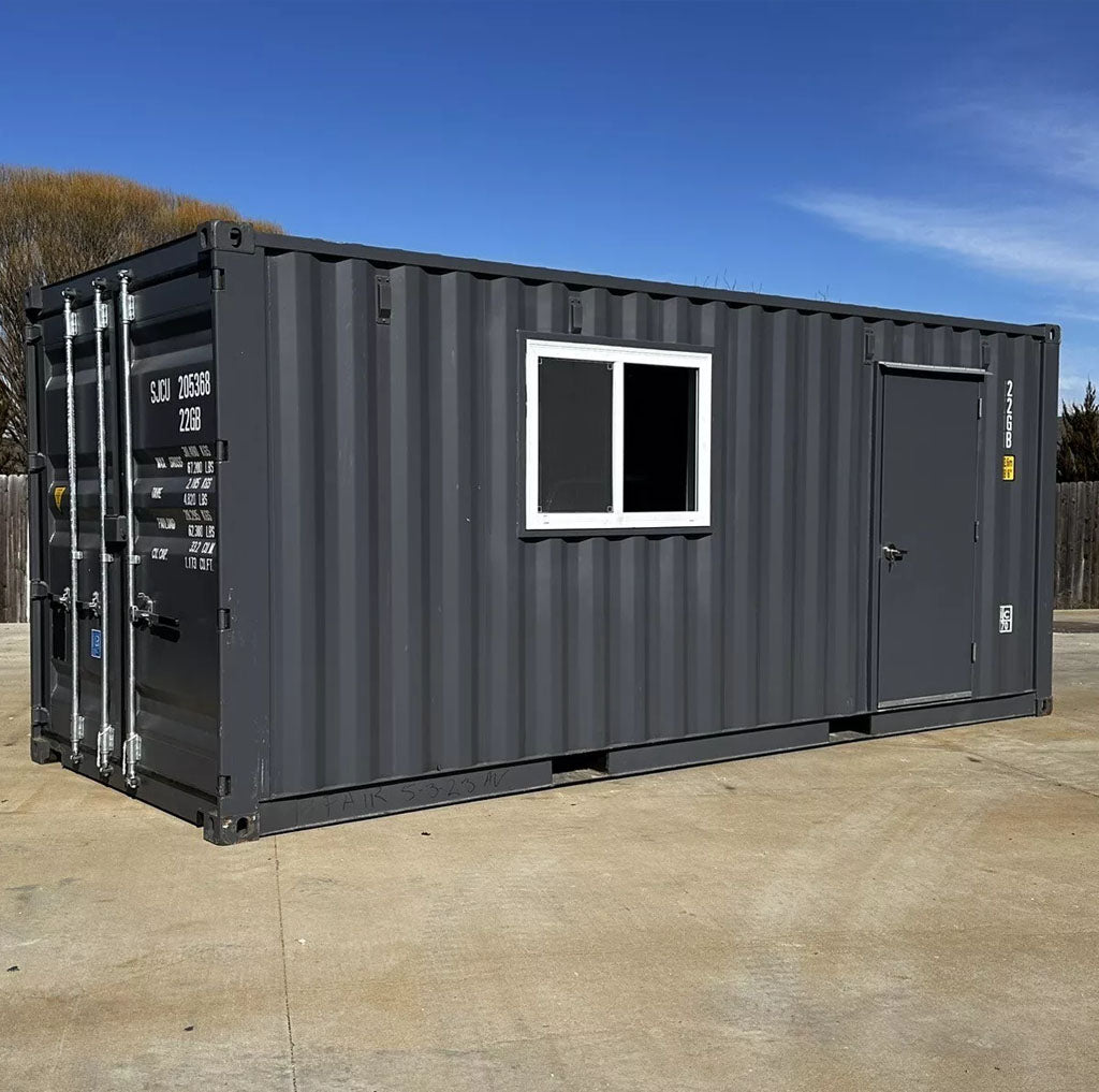 20 ft 20’ Slate Gray Shiplap 120V Shipping Container Office Minisplit image 2