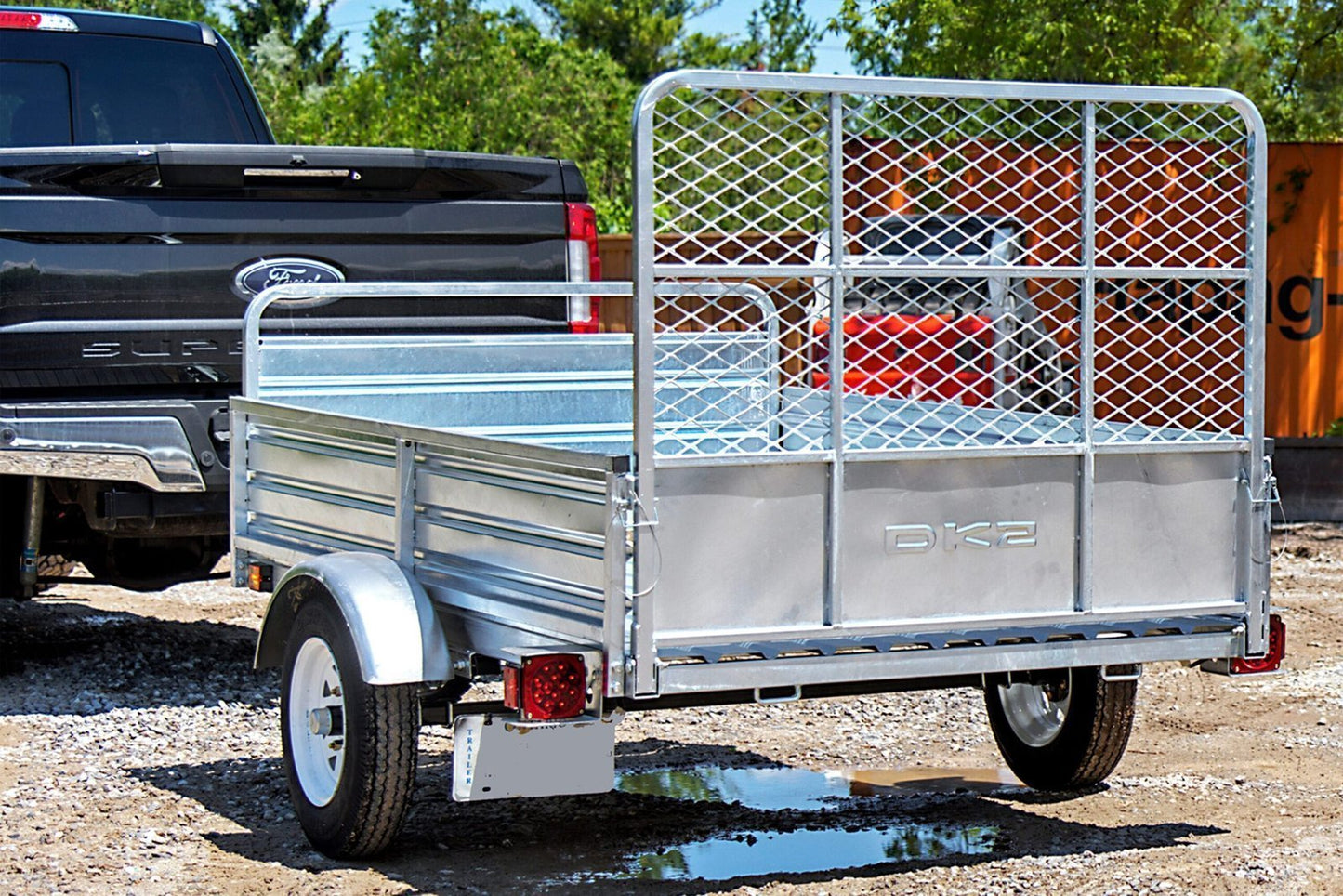 DK2 5-ft x 7-ft Steel Utility Trailer with Ramp Gate ( 1639-lb Capacity ) 2491713 image 2